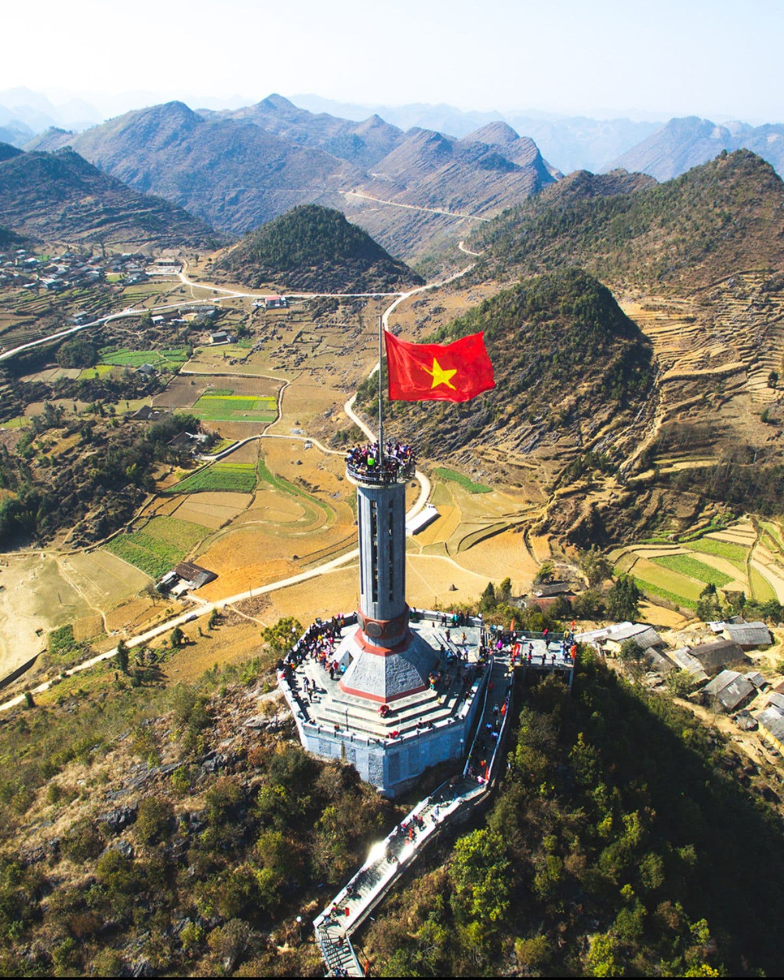 Lung Cu Flag Tower on its hilltop near the Chinese border